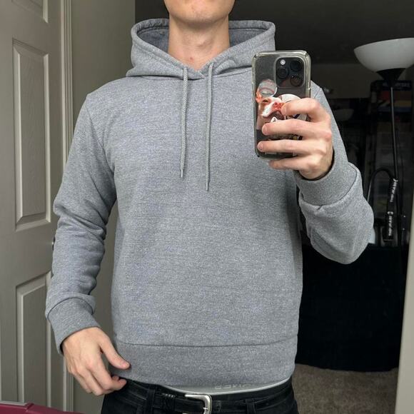 Grey Blank Los Angeles Apparel Hoodie Pullover Sweatshirt - Picture 1 of 6